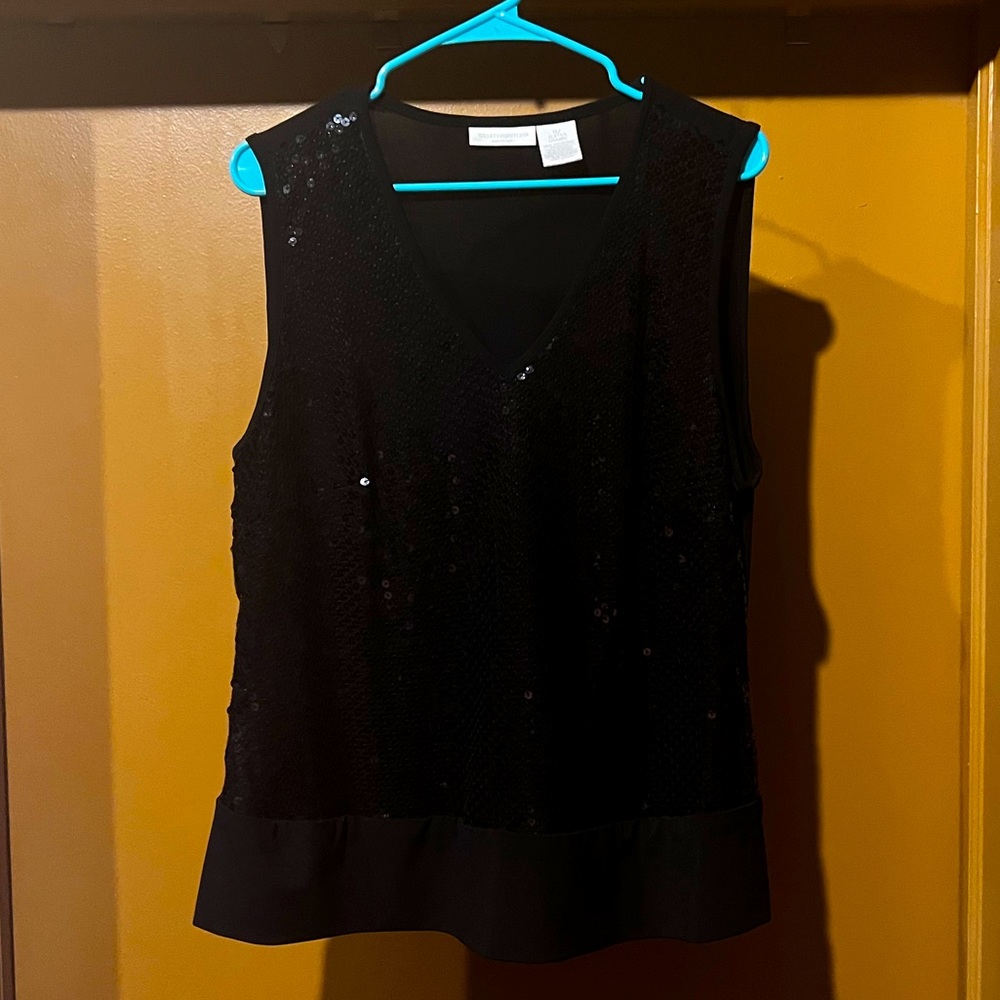 Worthington Black sequin dress tank size 1X